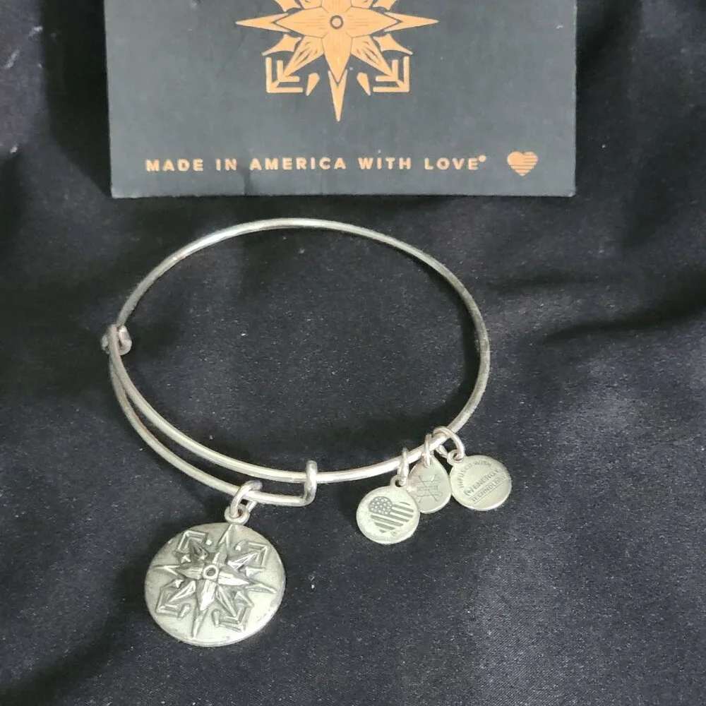 Alex and Ani Healing Love Charm Bangle Expandable 2016 Silver Bracelet